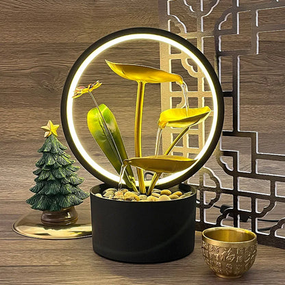 Flowing Water Fountain Decoration Wheel Zhaocai Indoor Creative Home Living Room Circulating Water Housewarming and Opening Gift